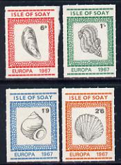 Isle of Soay 1967 Europa (Shells) rouletted set of 4 unmounted mint, stamps on europa, stamps on marine life, stamps on shells