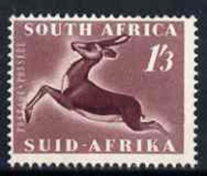 South Africa 1953 Springbok 1s3d unmounted mint, SG 147*, stamps on , stamps on  stamps on animals, stamps on  stamps on springboks