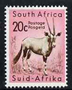 South Africa 1961 Gemsbok 20c from decimal def set unmounted mint, SG 195, stamps on gemsbok, stamps on animals