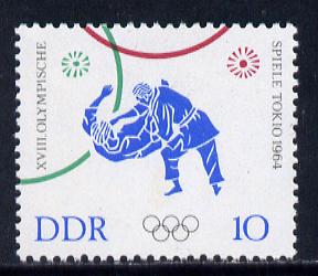 Germany - East 1964 Judo 10pf from Tokyo Olympic Games set unmounted mint, SG E765, stamps on 