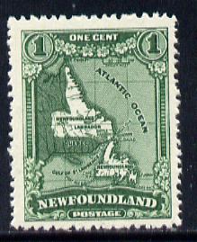 Newfoundland 1929 1c Map (Perkins Bacon) unmounted mint SG 179, stamps on , stamps on  kg5 , stamps on maps