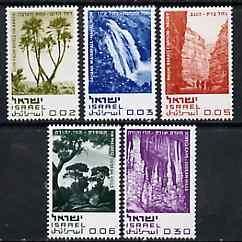 Israel 1970 Nature Reserves set of 5 unmounted mint, SG 432-36*, stamps on waterfalls, stamps on conservation, stamps on caves