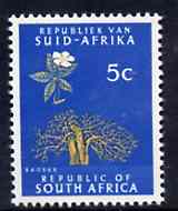 South Africa 1969 Baobab Tree 5c (Redrawn with phosphor bands) unmounted mint, SG 289*, stamps on trees