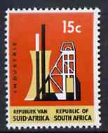 South Africa 1969 Industry 15c (Redrawn with phosphor bands) unmounted mint, SG 295*, stamps on industry