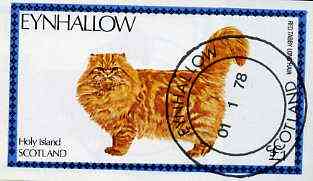 Eynhallow 1978 Cats (Red Tabby Longhair) imperf souvenir sheet (Â£1 value) cto used, stamps on animals    cats