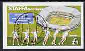 Staffa 1977 Tennis (Wimbledon 100th Anniversary) imperf m/sheet (Â£1 value) cto used, stamps on sport     tennis