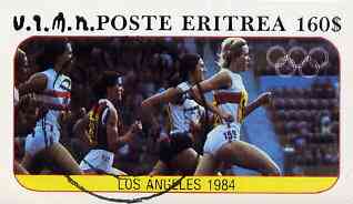 Eritrea 1984 Los Angeles Olympic Games (Running) imperf souvenir sheet ($160 value) cto used, stamps on olympics    running