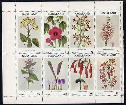 Nagaland 1972 Flowers complete perf set of 8 values unmounted mint, stamps on flowers  