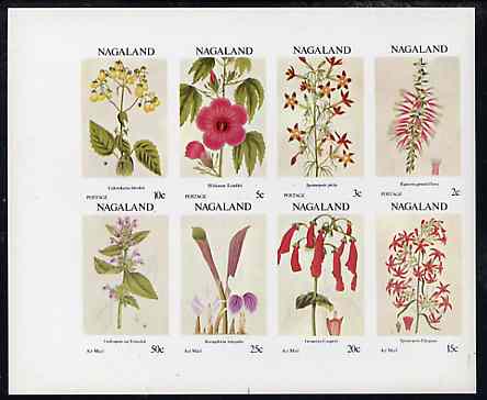 Nagaland 1972 Flowers complete imperf set of 8 values unmounted mint, stamps on flowers  