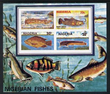 Nigeria 1991 Fishes m/sheet with major error 'completely IMPERF' unmounted mint, stamps on fish      marine-life   varieties 
