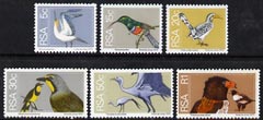 South Africa 1974-76 Birds, set of 6 values from Flora & Fauna def set unmounted mint, SG 352, 358-59 & 361-63, stamps on birds, stamps on gannets, stamps on hornbills, stamps on cranes, stamps on 