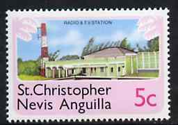 St Kitts-Nevis 1978 Radio & TV Station 5c from Pictorial def set, SG 394 unmounted mint, stamps on , stamps on  stamps on radio   communications, stamps on  stamps on  tv , stamps on  stamps on 