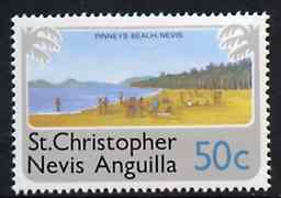St Kitts-Nevis 1978 Pinney's Beach 50c from Pictorial def set, SG 402 unmounted mint, stamps on tourism