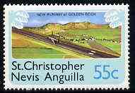 St Kitts-Nevis 1978 New Runway for Golden Rock Airport 55c from Pictorial def set, SG 403 unmounted mint, stamps on aviation      airports