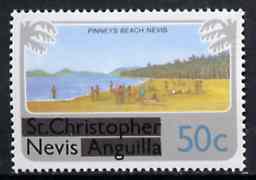 Nevis 1980 Pinneys Beach 50c from optd def set, SG 45 unmounted mint*, stamps on tourism