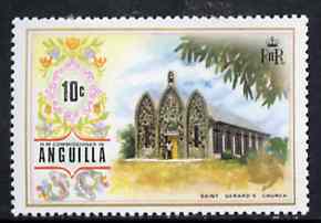 Anguilla 1972-75 St Gerards Church 10c from def set, SG 136 unmounted mint, stamps on churches
