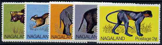 Nagaland 1969 Animals set of 5 from Wildlife definitive set unmounted mint*, stamps on animals     elephant    squirrel     badger     monkey     apes     buffalo     bovine
