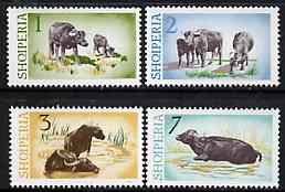 Albania 1965 Water Buffaloes set of 4 values only (1, 2, 3 & 7L) unmounted mint, Mi 921-24, stamps on buffalo       bovine