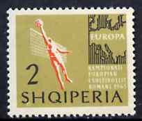 Albania 1963 European Sports Events 2L Volleyball unmounted mint, Mi 763, stamps on volleyball