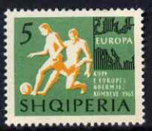 Albania 1963 European Sports Events 5L Football unmounted mint, Mi 765, stamps on football, stamps on sport