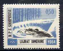 Albania 1963 Innsbruck Winter Olympic Games 0L50 Bobsleighing unmounted mint, Mi 793, stamps on bobsled