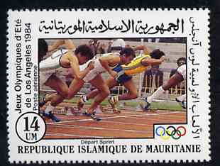 Mauritania 1984 Start of Race 14um from Olympic Games set unmounted mint, SG 796*, stamps on , stamps on  stamps on running