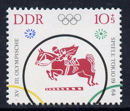 Germany - East 1964 Show Jumping 10pf+5pf from Tokyo Olympic Games set unmounted mint, SG E761, stamps on 