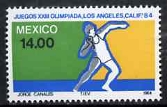 Mexico 1984 Shot 14p from Olympic Games set, SG 1708 unmounted mint*, stamps on shot