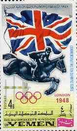 Yemen - Royalist 1968 Show Jumping 4b from Olympics Winners with Flags set unmounted mint, Mi 522A, stamps on show-jumping    horses