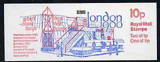 Great Britain 1980 'London 1980' International Stamp Exhibition 10p booklet complete, SG FB11, stamps on stamp exhibitions