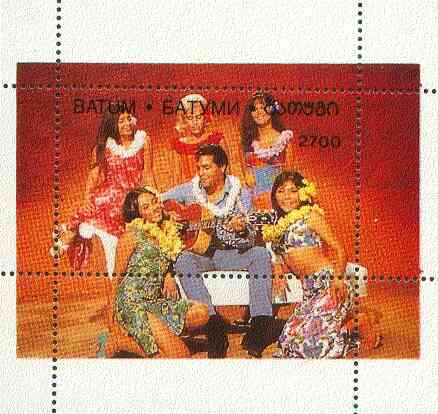 Batum 1996 Elvis Presley (Paradise Hawaiian Style) perf souvenir sheet unmounted mint, stamps on music     personalities        elvis  entertainments     films    cinema