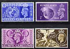 Great Britain 1948 Olympic Games unmounted mint set of 4, stamps on olympics, stamps on  kg6 , stamps on 