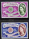 Great Britain 1960 Europa - CEPT Conference set of 2 unmounted mint SG 621-22, stamps on europa, stamps on cept, stamps on communications