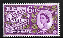 Great Britain 1963 Paris Postal Conference unmounted mint (ordinary) SG 636*, stamps on postal