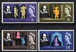 Great Britain 1964 Shakespeare Festival unmounted mint set of 4 (phosphor)  SG 646-49, stamps on literature    theatre     shakespeare