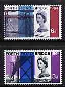 Great Britain 1964 Opening of Forth Road Bridge unmounted mint set of 2 (phosphor) SG 659-60p*, stamps on bridges