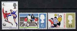 Great Britain 1966 World Cup Football unmounted mint set of 3 (ordinary) SG 693-95, stamps on football, stamps on sport