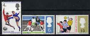 Great Britain 1966 World Cup Football unmounted mint set of 3 (phosphor) SG 693-95p, stamps on football, stamps on sport