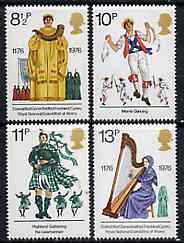 Great Britain 1976 British Cultural Traditions unmounted mint set of 4 SG 1010-13, stamps on cultures    music     dancing      bagpipes, stamps on scots, stamps on scotland
