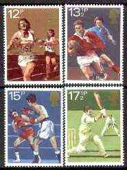 Great Britain 1980 Sport Centenaries unmounted mint set of 4 SG 1134-37 (gutter pairs available price x 2), stamps on sport, stamps on running, stamps on rugby, stamps on boxing, stamps on cricket