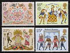 Great Britain 1981 Folklore unmounted mint set of 4 SG 1143-46 (gutter pairs available price x 2), stamps on folklore, stamps on dancing, stamps on cultures