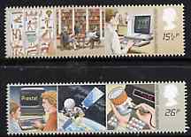 Great Britain 1982 Information Technology set of 2 unmounted mint, SG 1196-97, stamps on communications, stamps on computers, stamps on libraries, stamps on technology