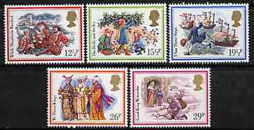 Great Britain 1982 Christmas - Carols set of 5 unmounted mint SG 1202-06, stamps on christmas, stamps on music