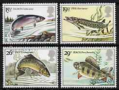 Great Britain 1983 British River Fishes unmounted mint set of 4 SG 1207-10 (gutter pairs available price x 2), stamps on fish