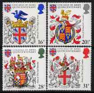 Great Britain 1984 College of Arms 500th Anniversary unmounted mint set of 4 SG 1236-39, stamps on arms, stamps on heraldry