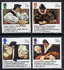 Great Britain 1988 Welsh Bible 400th Anniversary set of 4 unmounted mint, SG 1384-87, stamps on religion, stamps on writing, stamps on bibles