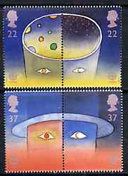 Great Britain 1991 Europa - Space set of 4 (2 se-tenant pairs) unmounted mint SG 1560-63, stamps on europa    space