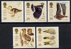 Great Britain 1996 Anniversary of Wildfowl & Wetlands Trust unmounted mint set of 5 SG 1915-19, stamps on birds