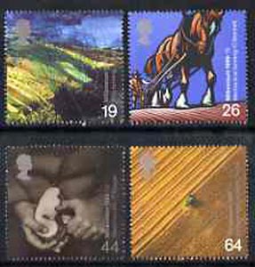 Great Britain 1999 Millennium Series #09 - the Farmers Tale set of 4 unmounted mint SG 2107-10, stamps on agriculture, stamps on farming, stamps on horses:, stamps on millennium