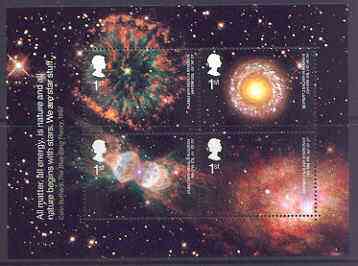 Great Britain 2002 Astronomy perf m/sheet containing 4 values unmounted mint SG MS 2315, stamps on space, stamps on astronomy